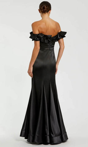 Ruffle Trimmed Off Shoulder Prom Dress