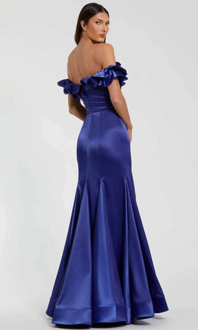 Ruffle Trimmed Off Shoulder Prom Dress
