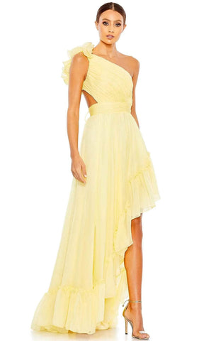 Asymmetrical Pleated Bodice Prom Dress