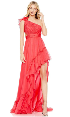 Asymmetrical Pleated Bodice Prom Dress