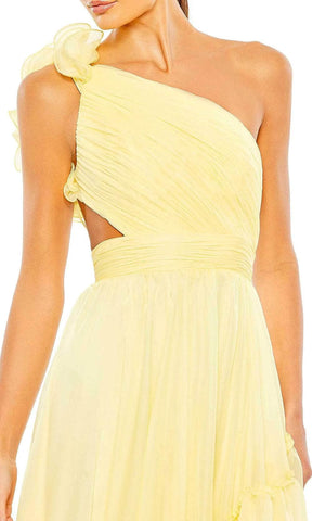 Asymmetrical Pleated Bodice Prom Dress