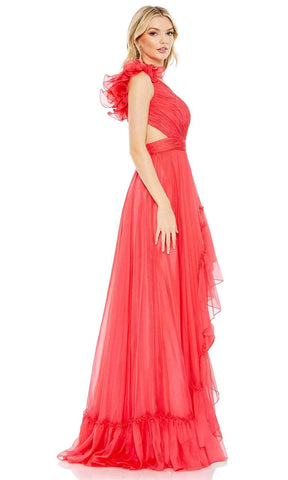 Asymmetrical Pleated Bodice Prom Dress