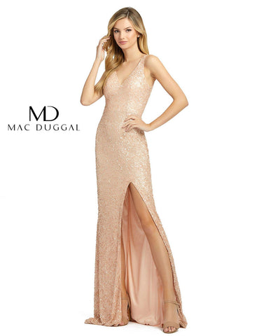 Prom Long Sleeveless High Slit Gown
