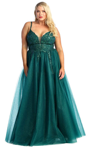 Multicolor Beaded Illusion Gown
