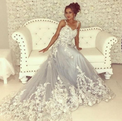 Modern Sleeveless Sweetheart Prom Dresses With Lace Long