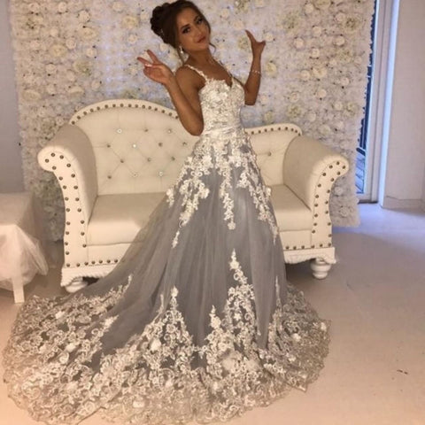 Modern Sleeveless Sweetheart Prom Dresses With Lace Long