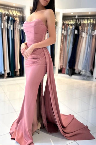 Modest Long Modest Sleeveless Dusty Pink With Split Online