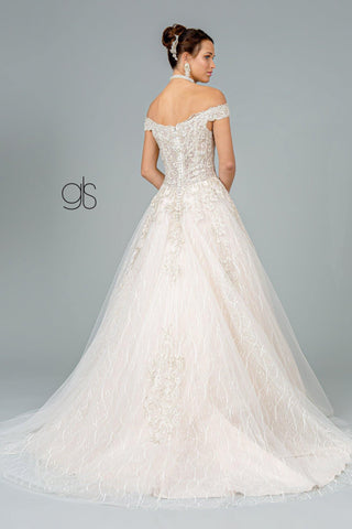 Multi-Layered Embroidered Long Wedding Gown