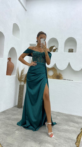 New Arrival Off-the-Shoulder Sleeveless Mermaid Evening Party Gowns Long Slit Online