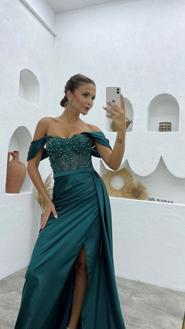 New Arrival Off-the-Shoulder Sleeveless Mermaid Evening Party Gowns Long Slit Online