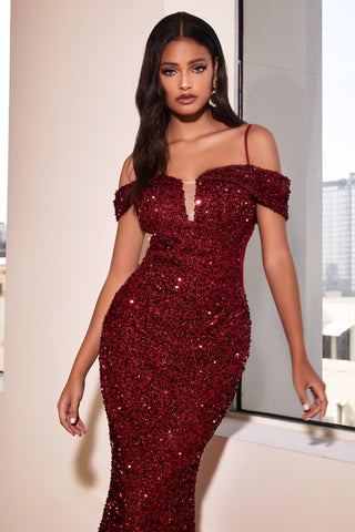 Sequins Long Glittered Prom Dress
