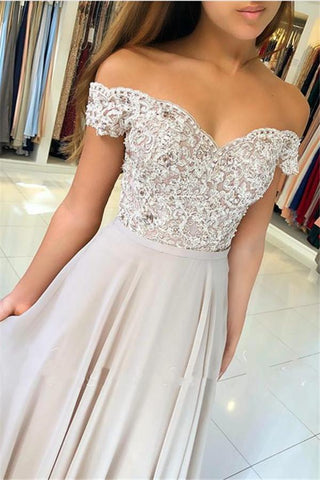 Schulterfreie Ballkleider aus Spitze online, transparenter Tüll-Chiffon, lange formelle Abendkleider mit Knöpfen