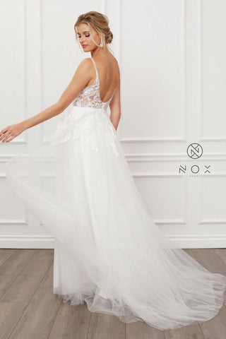 Open Back Long Wedding Dress