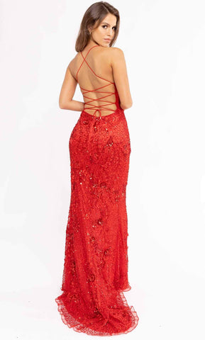 Embellished Scoop Neck Prom Gown