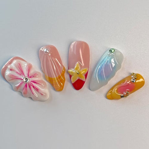 Bubble Bath TipCarefully designed pure handmade press-on gel nails