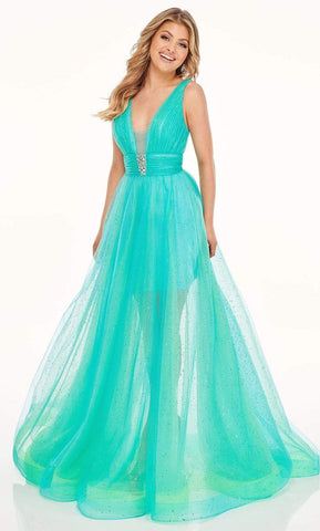 Plunging V Neck Tulle Dress