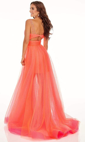 Plunging V Neck Tulle Dress