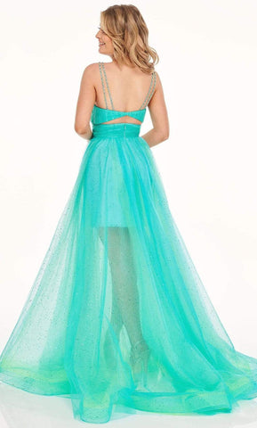 Plunging V Neck Tulle Dress