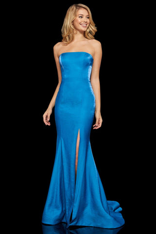 Strapless Mermaid Lace Up Simple Prom Dress