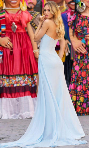 Jeweled Plunge Prom Dress