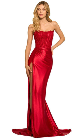 Korsett-Ballkleid mit Schlitz
