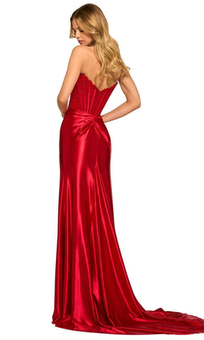 Korsett-Ballkleid mit Schlitz