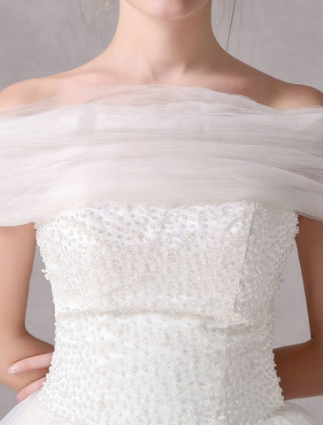 Short Ivorystrapless A-Line Beading Wedding Dress For Bride Exclusive