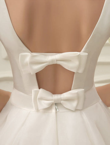 Kurzes Hochzeitskleid Vintage Brautkleid 1950er Bateau Ärmellos Empfang Brautkleid Exklusiv