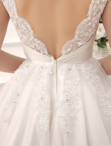 Kurze Brautkleider Vintage 1950er Brautkleid Rückenfrei Spitze Perlenbesatz Plissee Pailletten Illusion Hochzeitsempfangskleid Mit Exklusiv