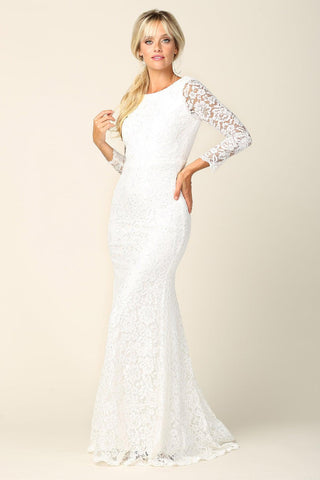 Robe de mariée simple à manches longues en solde