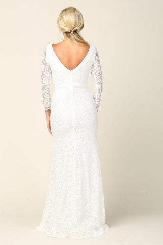 Robe de mariée simple à manches longues en solde