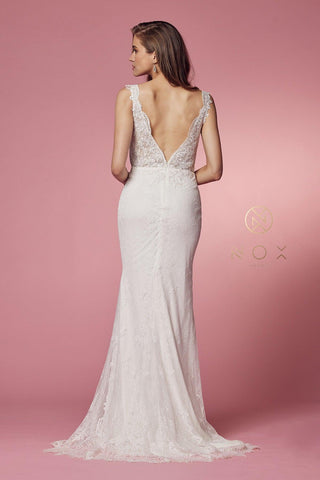 Sleeveless Formal Long Wedding Gown