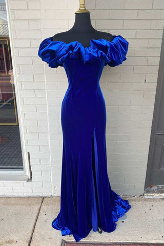 Off-the-Shoulder Ruffled Mermaid Long Prom Dress