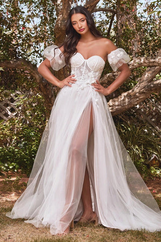 Strapless Floral Wedding Dress
