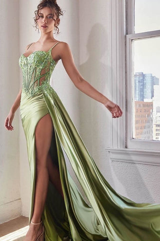 Sweetheart Mermaid Prom Dresses with Spaghetti Straps Sleeveless Split Beads and Ruffles