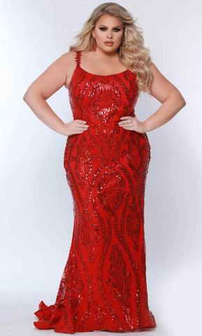 Abendkleid mit U-Ausschnitt und Pailletten