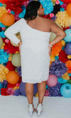 Asymmetric Sequin Party Dress