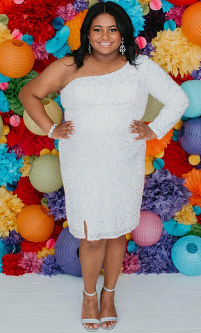 Asymmetric Sequin Party Dress