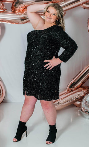 Asymmetric Sequin Party Dress