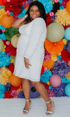Asymmetric Sequin Party Dress
