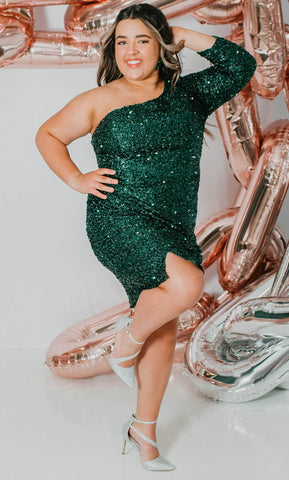 Asymmetric Sequin Party Dress
