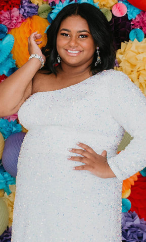 Asymmetric Sequin Party Dress