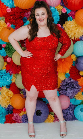 Asymmetric Sequin Party Dress