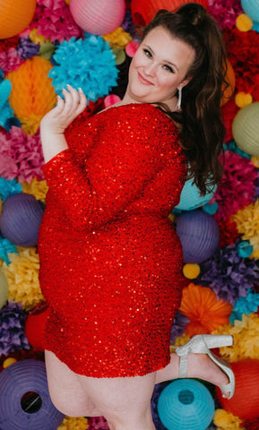 Asymmetric Sequin Party Dress