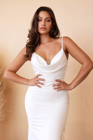 Tie Back Mermaid Wedding Dress